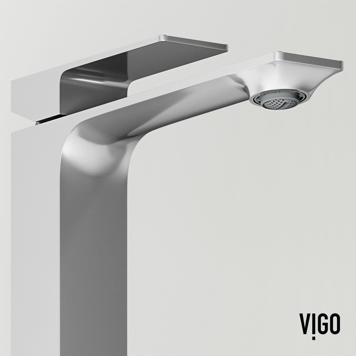 VIGO Duomo Gothic ConcretoStone Grey Bathroom Sink/Basin Set with Dunn Faucet and Rectangular Vessel