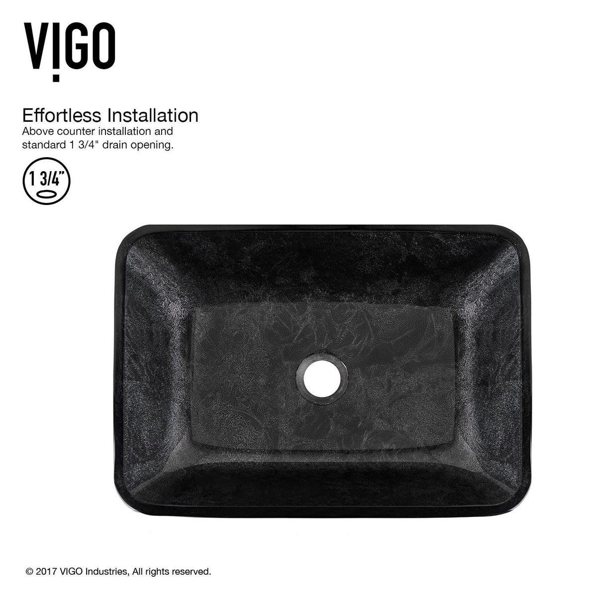 VIGO Glass Grey Onyx Bathroom Sink/Basin Set with Linus Faucet and Rectangular Vessel