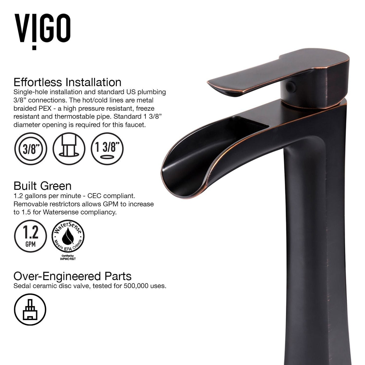 VIGO Glass Russet Brown Bathroom Sink/Basin Set with Niko Faucet and Round Vessel