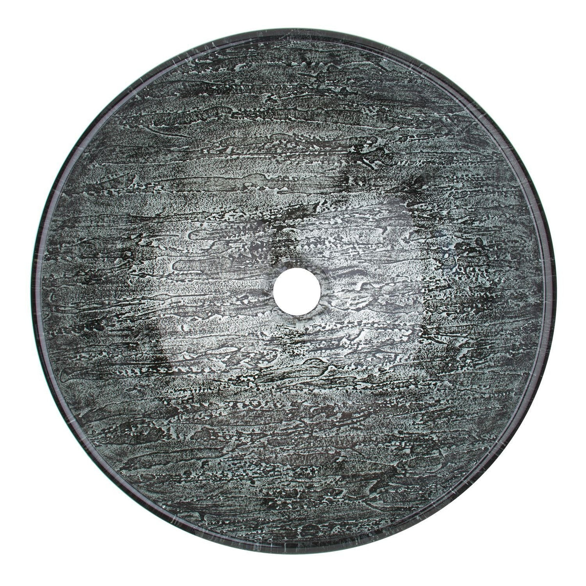 VIGO Round Glass Vessel Bathroom Sink/Basin with Deep Bowl, Titanium