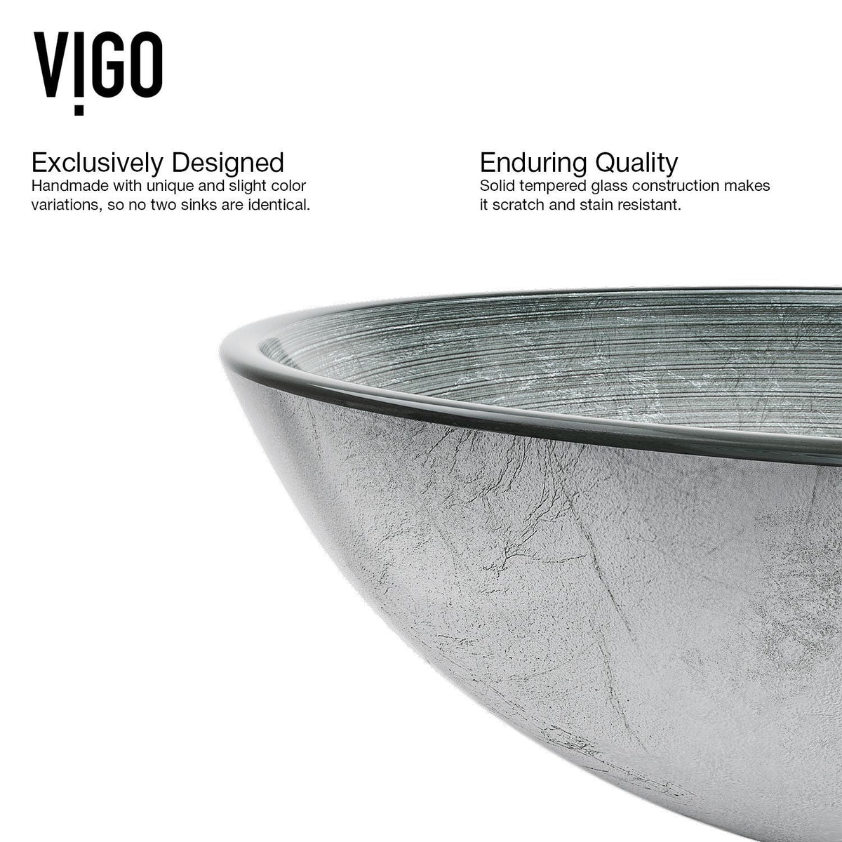 VIGO Simply Glass Round Vessel Bathroom Sink/Basin with Deep Bowl, Gray