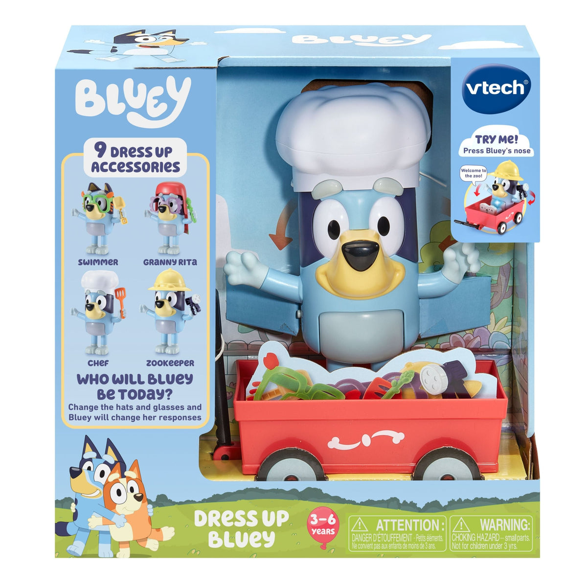 VTech Bluey Dress-Up Bluey Pretend Play Toy with Wagon