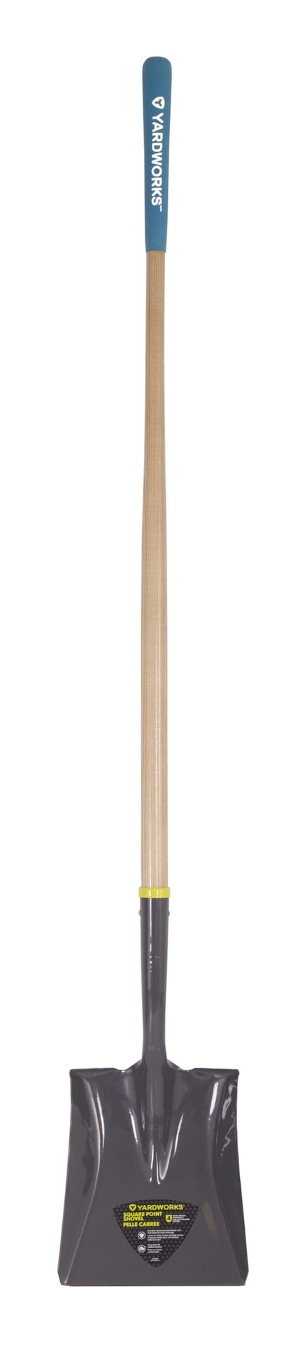 Yardworks Steel Square-Point Long-Handle Spade Shovel, 60-in Wooden Shaft