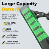 26 inElectric Mountain Bike for Adults, 400W 25MPH 40 Miles, 36V 13AH,City Commuting E-bike
