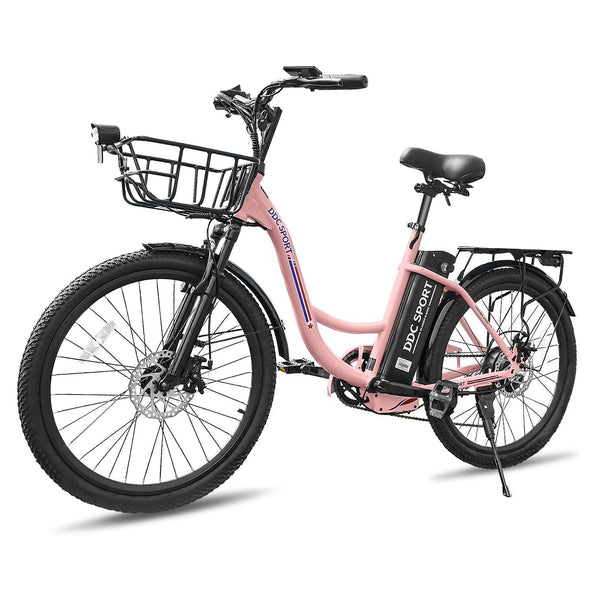 24 Inch Cruiser Electric Bike, E-Bike for Adults, Ebike with 36V 10.4AH Removable Battery, Step Through Ebike for Women Men,City Electric... O2