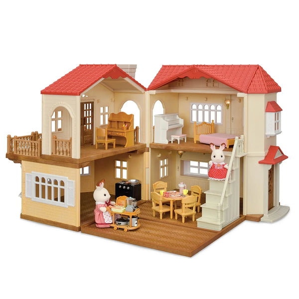 Calico Critters Red Roof Country Home, Dollhouse Playset with Figures, Furniture and Accessories P6
