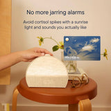 Sunrise alarm clock, audio equipment, smart lamp (rubber material) - White noise mode, screen-free sleep program