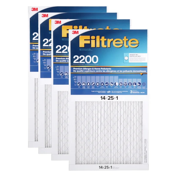 3M Filtrete MPR 2200 1-in Premium Furnace Filters, 4-pack K3