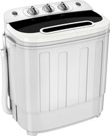 Portable mini double-burner washing machine, capacity 13 pounds, equipped with a spin dryer, a compact clothes washing machine, a lightweight small-sized washing machine, suitable for families, apartments, dormitory rooms, and campers.