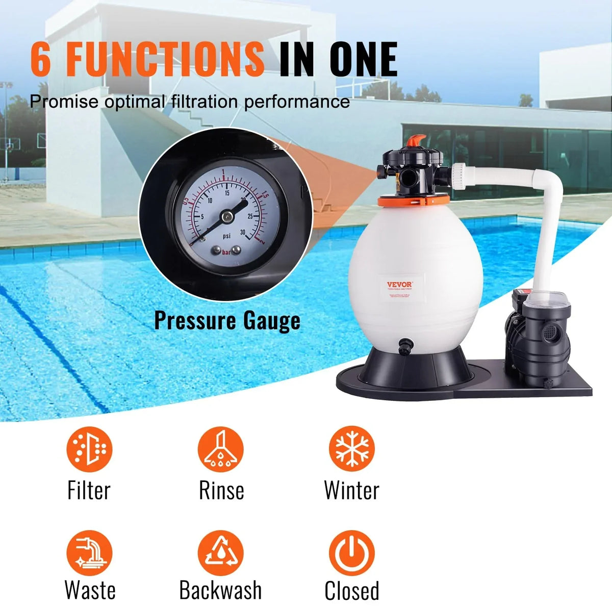 16" Swimming Pumps System & Filters Combo Set