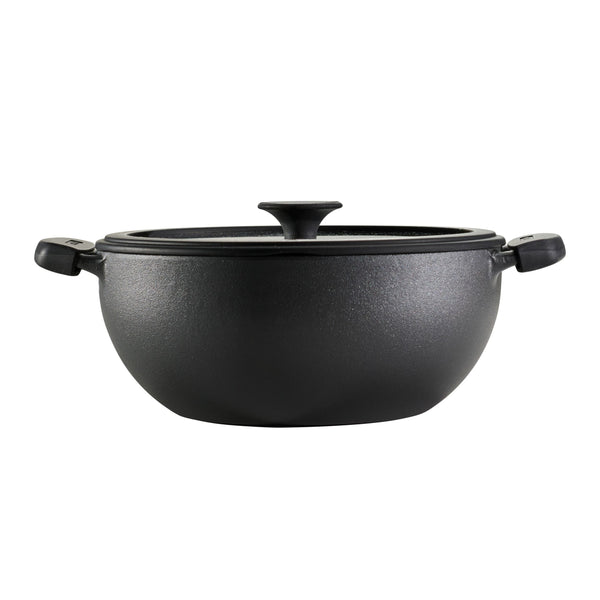 4.8 Qt Utsava Pre-Seasoned Cast Iron Kadai with Lid Q8