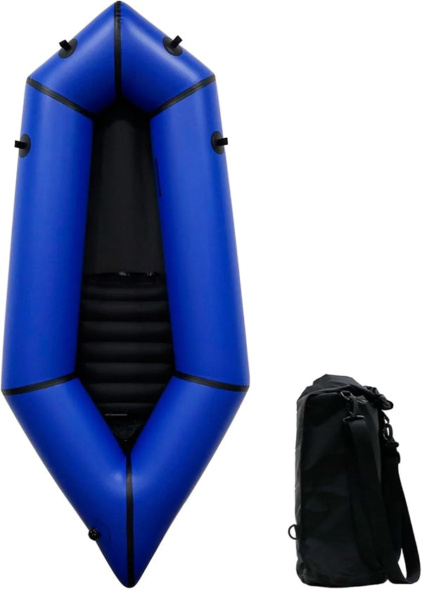 Lightweight Packrafts, TPU Inflatable Kayak for Flat Water Rafting Camping Trip/Fishing/Water Adventures 1 Person/2 Person Packraft, 330lb/660lb Weight Capacity W8