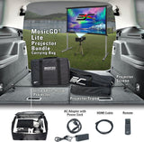 Projector ultra-short focal length portable outdoor family courtyard movie night projector, waterproof projector, 1080p resolution, 1500 lumens, supports Bluetooth and built-in battery, compatible with iOS TV platform