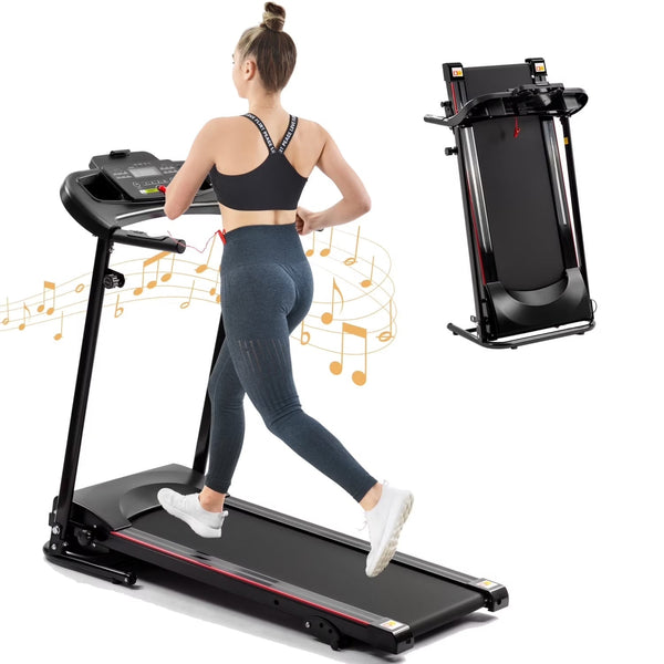 2.5HP Folding Treadmill with Incline, Electric Folding Treadmill for Walking Treadmill Machine 5 in LCD Screen 250 LB Capacity MP3 C1