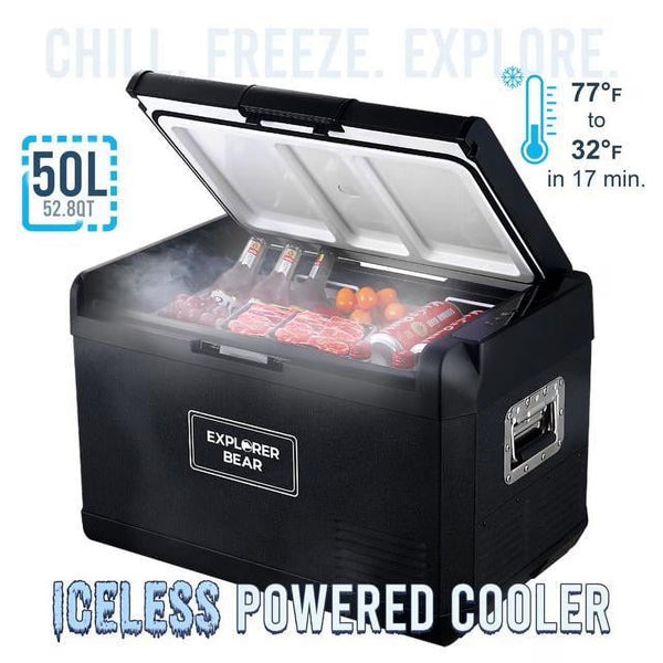 12V Car Fridge 50L 12/24V DC 110-240V AC Portable Freezer Compressor Cooler 0 H-50 H 3-Year Warranty R8
