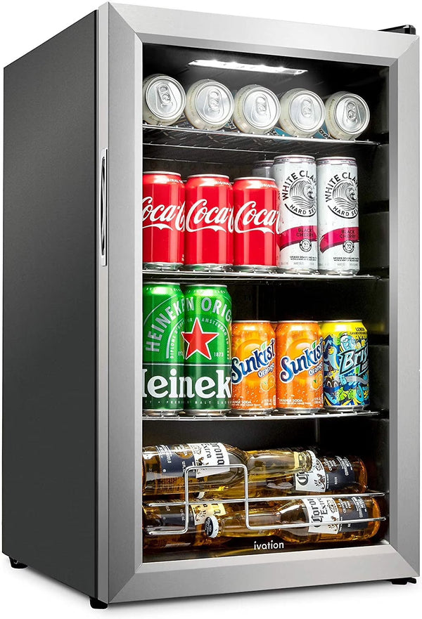 Ivation 101-Bottle Wine Cellar, Freestanding Mini Fridge - Stainless Steel W7