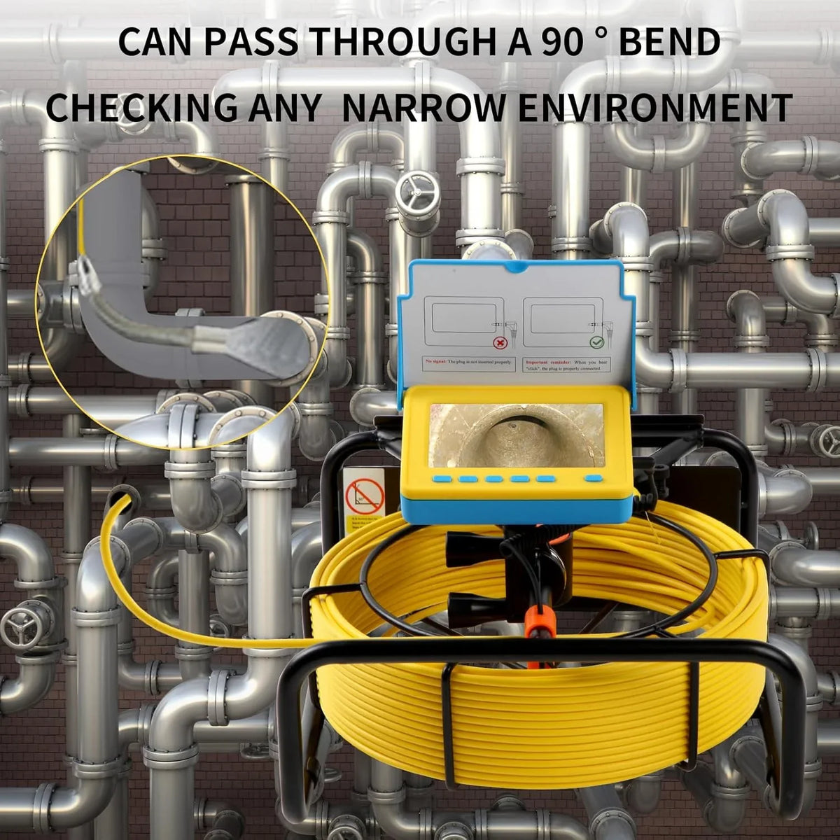 Sewer Camera, 4.3" Pipe Drain Inspection Camera with DVR Function & Snake Cable, Waterproof IP68 Borescope w/LED Lights (131.2ft/40M)