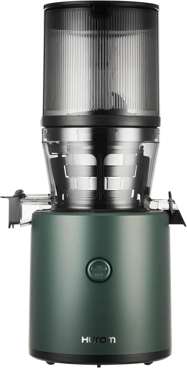 Cold press juicer, easy-to-clean chewing-style slow juicer, coarse filter screen, automatic feeding, no need for operator intervention, household size, quiet motor, easy assembly (kale/deep green) R0