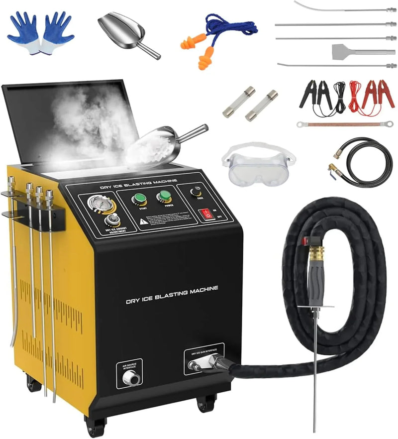 Dry Ice Blasting Machine,HTS705 Pellet Dry Ice Blasters,Industrial Dry Ice Blasting Cleaning Machine, Dry Ice Blaster Engine Cleaner Intake Valve Cleaner, Dry Ice Blast Cleaners 110V/220V P8