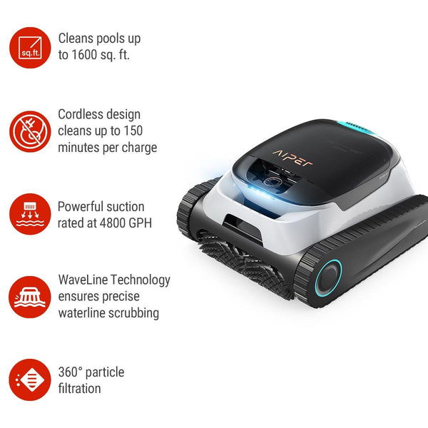 Aiper Scuba N1 Cordless Robotic Pool Cleaner for In-Ground Pools up to 1600 sq. Ft. I2