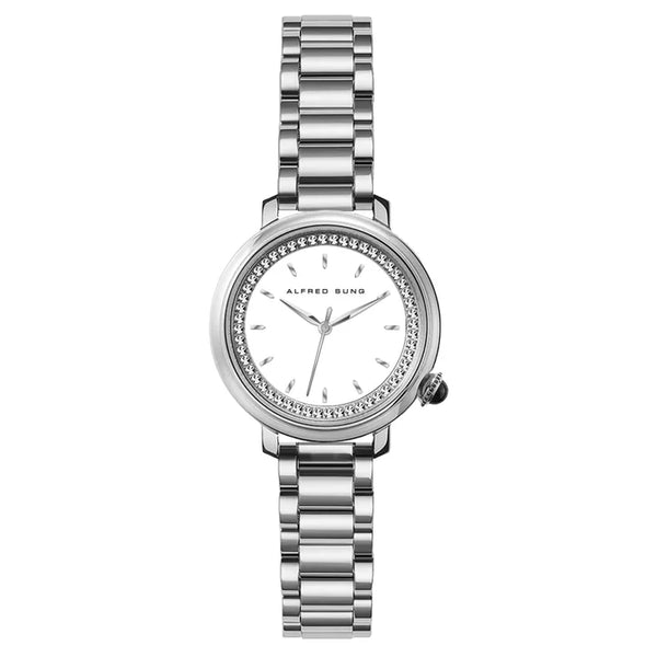 Alfred Sung White Dial Women's Watch K2