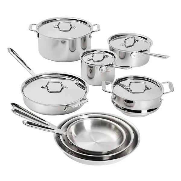 All-Clad D3 Stainless 3-Ply Bonded Cookware, 13-pieces L4