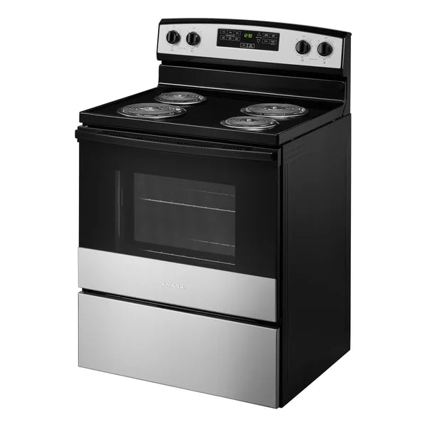 Amana 30 in. 4.8 cu ft. Electric 4 Element Range with Bake Assist W2