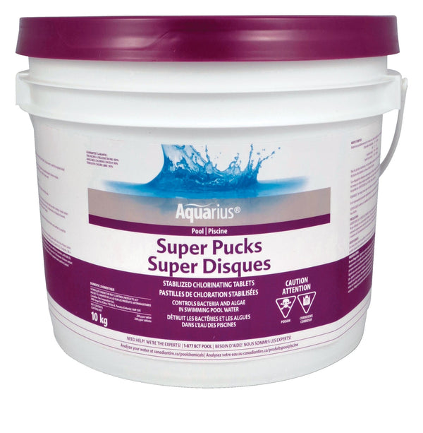Aquarius Super Pucks Stabilized Chlorine Pool Pucks, 10-kg W3