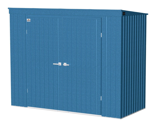 Arrow Elite Steel Storage Shed with Pent Roof, Blue Grey, 8-ft x 4-ft K3