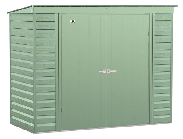 Arrow Select Galvanized Steel Storage Shed, Sage Green, 8-ft x 4-ft L3
