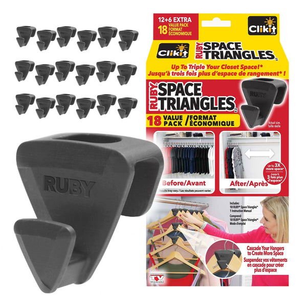 As Seen On TV Ruby Space Saver Triangles, Black, 18-pk Y0