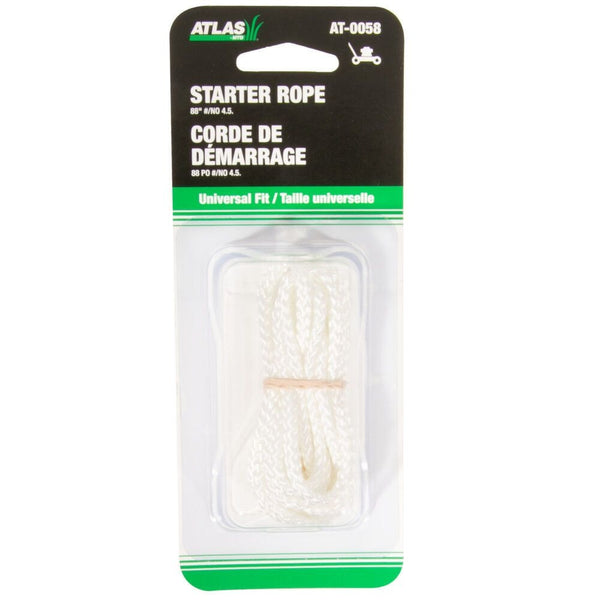 Atlas Lawn Mower Replacement Starter Cord/Rope, Nylon, 88-in x 1/8-in O4