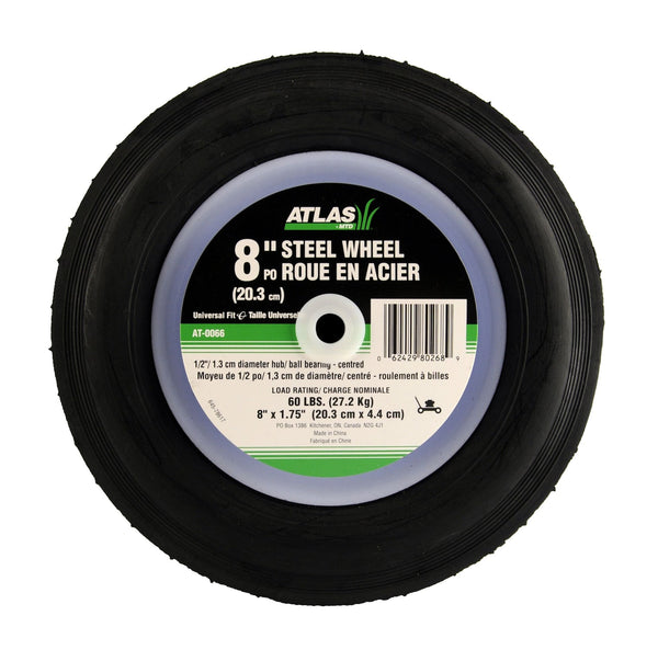 Atlas Steel Lawn Mower Replacement Wheel with Ball Bearings, 8-in x 1.5-in X8