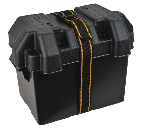 Attwood Polypropylene Vented Marine Battery Box with Strap & Mounting Hardware, Black, Assorted Sizes P6