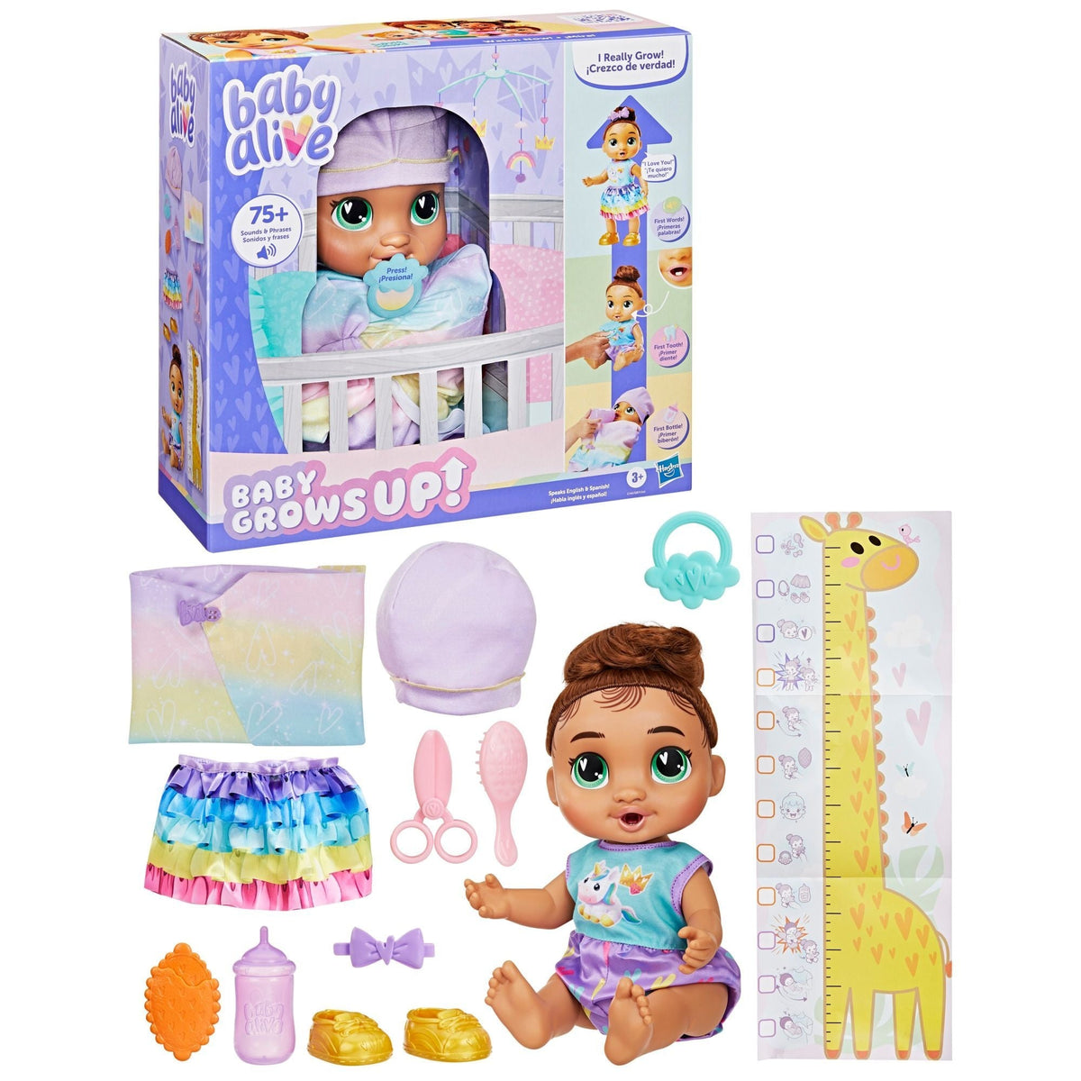 Baby Alive Baby Grows Up Sophia Sparkle Interactive Talking Baby Doll with 75+ Sounds