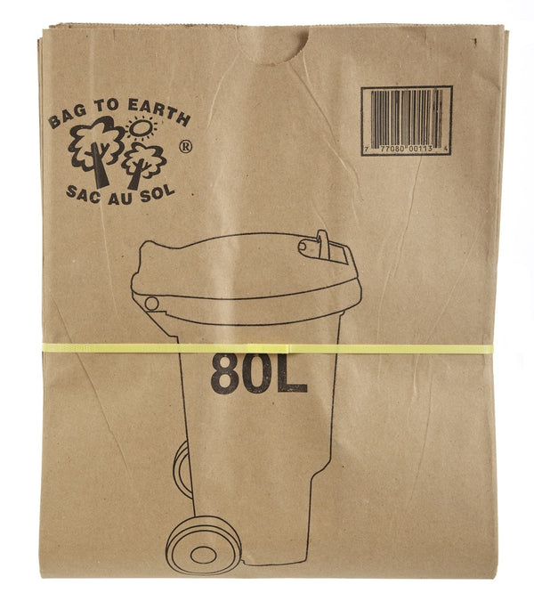 Bag to Earth 2-Ply Compostable and Biodegradable Paper Bin Liner, 10-pk, 80-L W4