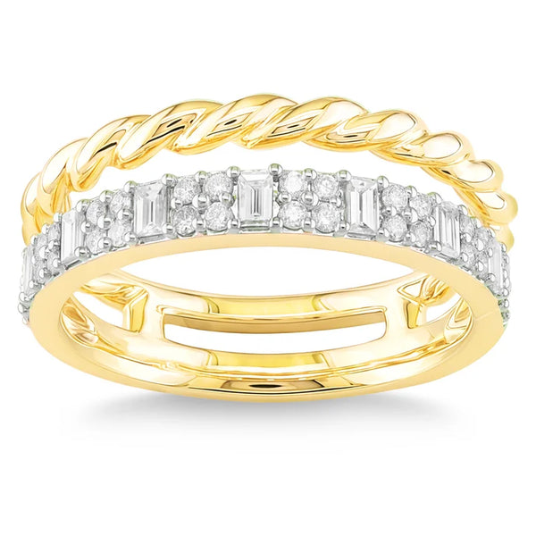Baguette and Round Brilliant Diamond Ring (0.42 ctw) Z7