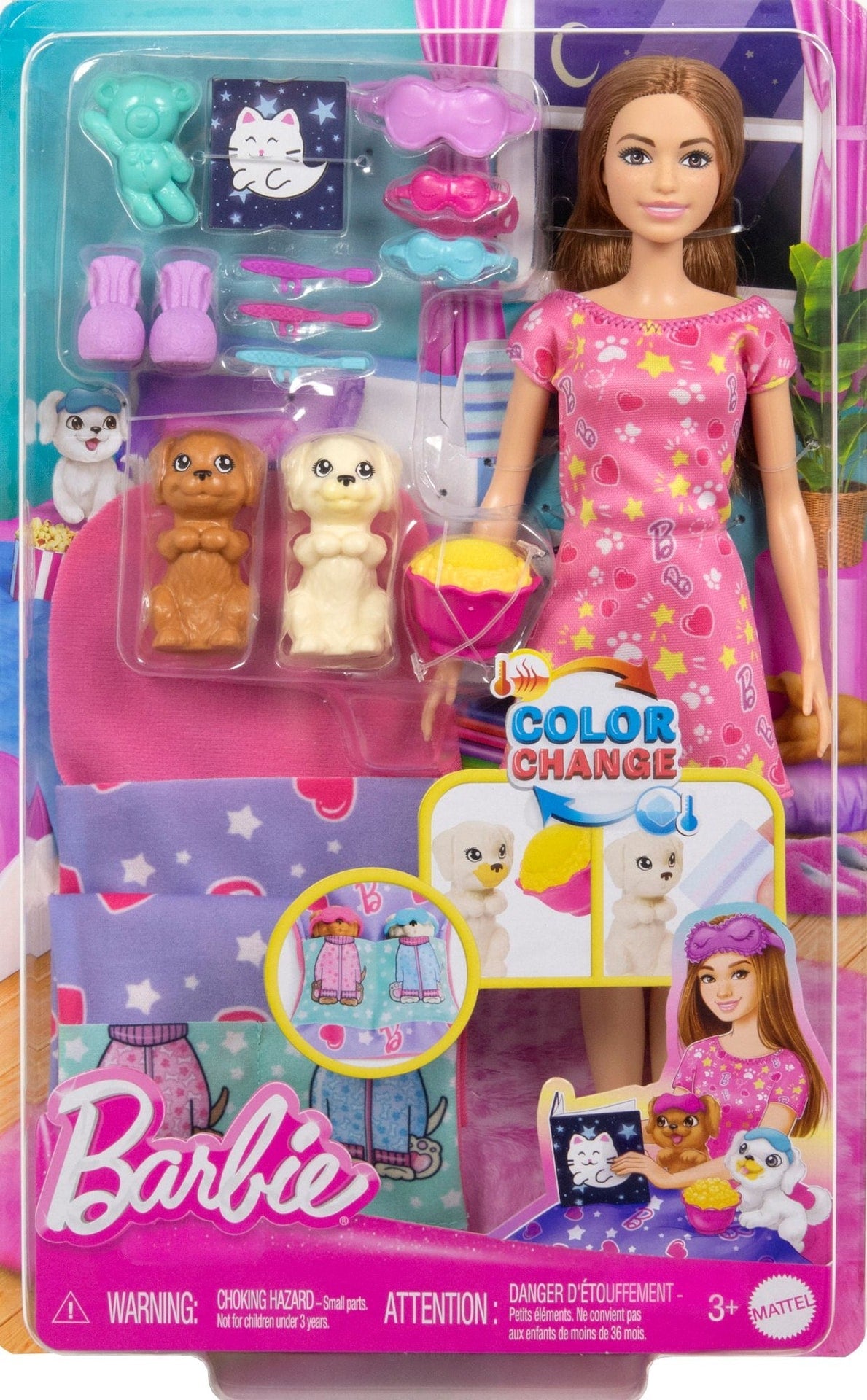 Barbie Skipper Doll & Puppy Slumber Party Playset, Kids Ages 3+