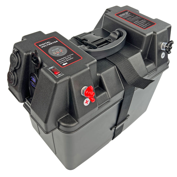 Battery Box Power Station with Charge Indicator, Black D5