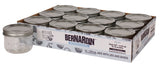 Bernardin Wide Mouth Decorative Glass Mason Jars with Snap Lids and Bands, 250 mL, 12 Count