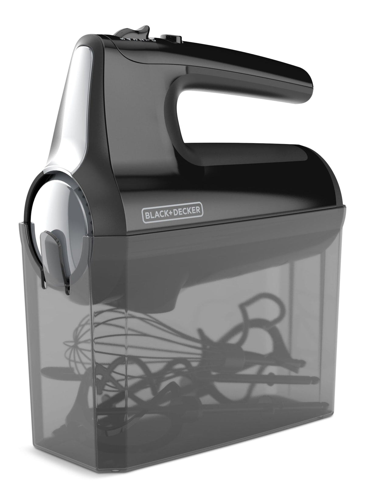 Black & Decker Helix Hand Mixer, Premium Performance 5 Speed Hand Mixer, Includes 5 Attachments and Case, Black