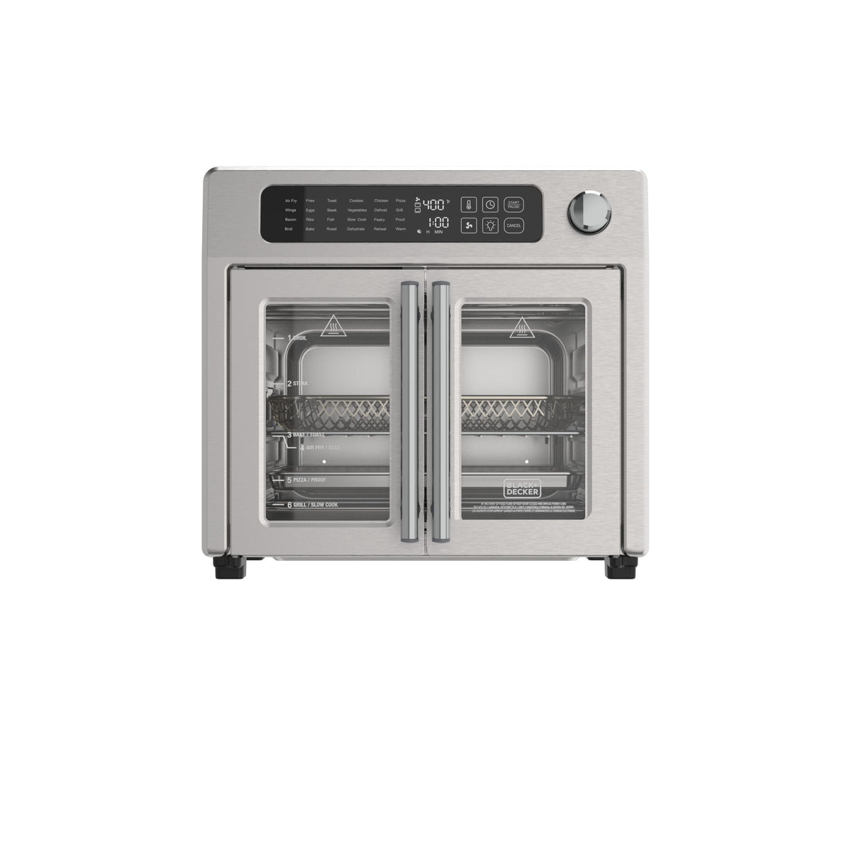Black N Decker French Door Toaster Oven and Air Fryer, 26-Qt