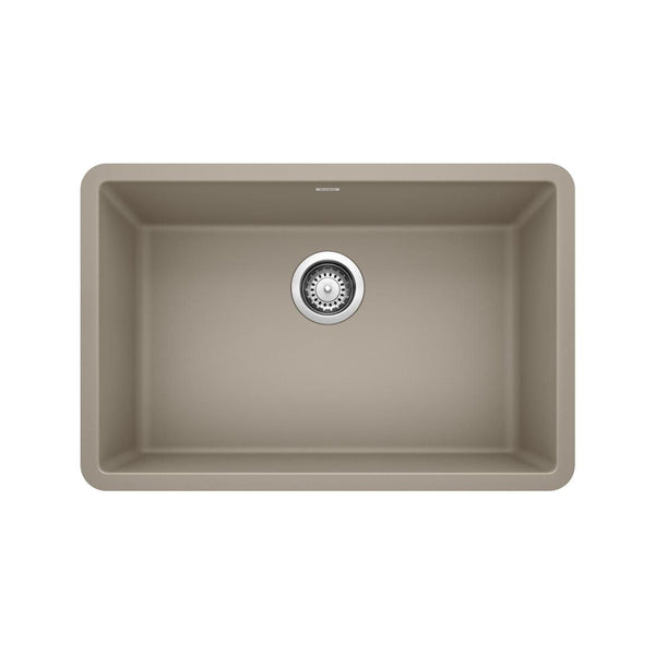 Blanco Precis SILGRANIT 27-in Single Bowl Undermount Kitchen Sink, Truffle Y2