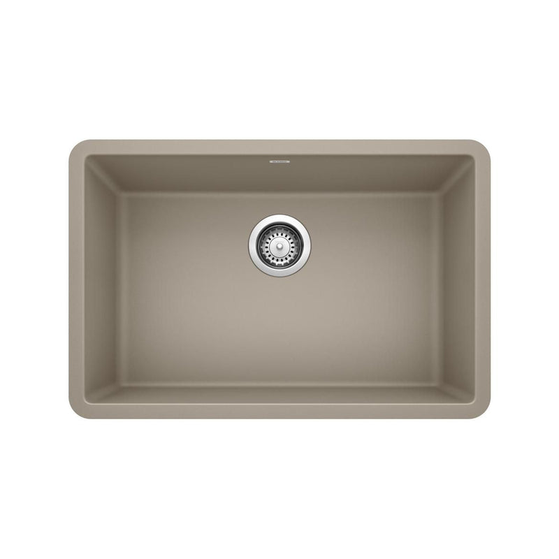 Blanco Precis SILGRANIT 27-in Single Bowl Undermount Kitchen Sink, Truffle Y2