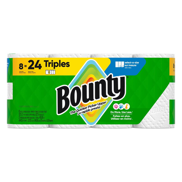 Bounty Select-A-Size Triple Roll Paper Towel, 2-ply, 8-pk G5
