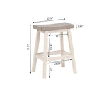 Brassex Asher Grey/White Backless Counter/Bar Stool, 2-pc