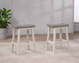 Brassex Asher Grey/White Backless Counter/Bar Stool, 2-pc