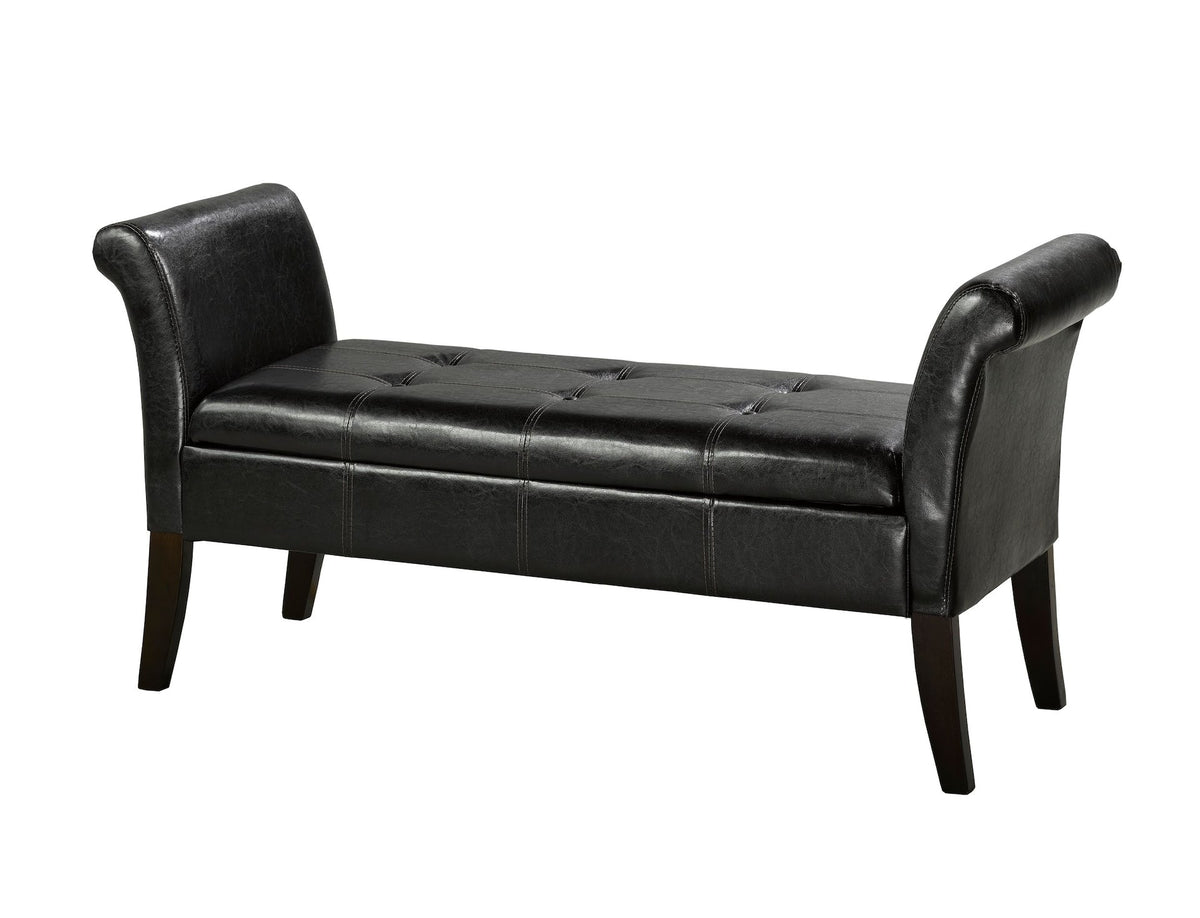Brassex Fabric Tufted Accent Bench with Storage