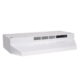 Broan BU2 Series 230CFM Under Cabinet Kitchen Exhaust Fan Range Hood, White, 24-in