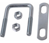 Buildex Square U Bolt, Carbon Steel and Zinc-Plated, 2-1/2 x 1-1/3-in